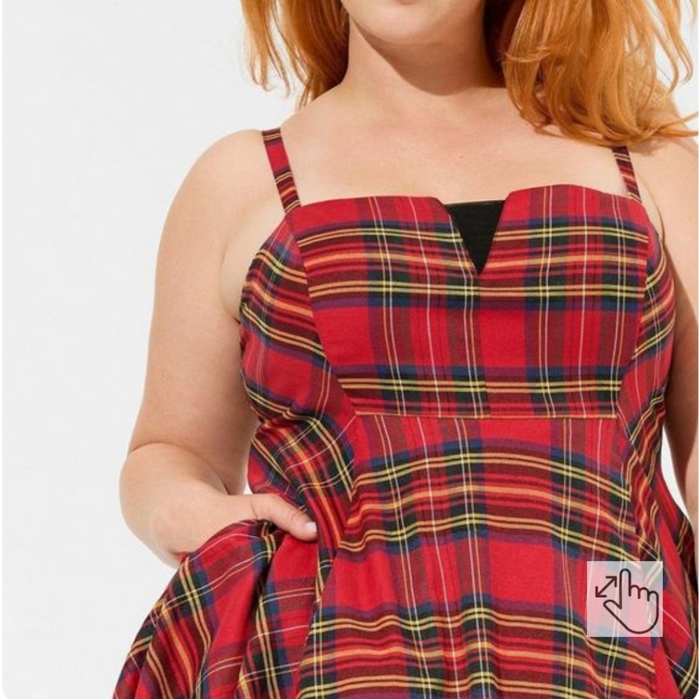 Betsey Johnson for Torrid sz 24 Red Plaid Dress